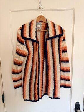 VINTAGE 🌻 Bullock’s Multicolor Stripe Wool Open Cardigan - Made in Italy